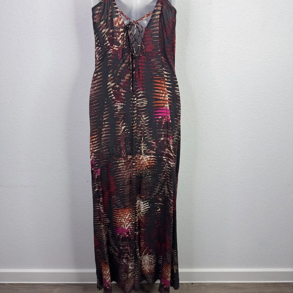 Abercrombie & Fitch Maxi Dress Womens M Lace-up Geometric Boho‎ Beach Whimsigoth